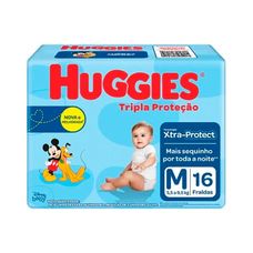 Fralda Descartável Huggies Tripla Proteção Jumbinho Tamanho M Com 16 Unidades