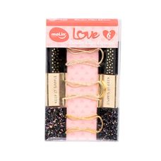 Binder Clips Love Preto 32mm Com 6 Unidades - Molin