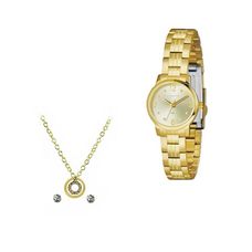 Kit Relógio Lince Feminino Dourado LRGH179L25 K01GC2