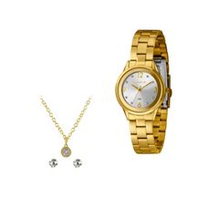 Kit Relógio Lince Feminino Dourado LRGH165L30 K00TS2KX