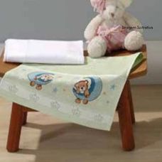 Toalha de Lavabo Para Bordar Baby Classic 30x45cm Verde - Dohler