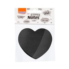 Bloco Adesivo Smart Notes 70x70mm Coração Preto Com 50 Folhas - BRW