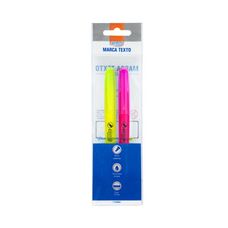 Marca Texto Fluorescente Amarelo e Rosa Blister Com 2 Unidades - BRW