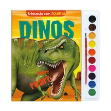 Livro Brincando com Aquarela: Dinos