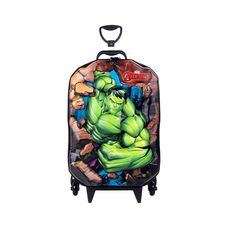 Mochila Com Rodinhas Hulk 3D - Maxtoy
