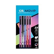 Caneta Esferográfica Cis Move 0.7mm Com 5 Cores