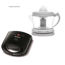 Kit Espremedor Turbo Citrus E-01 Branco 110V + Sanduicheira Pratic Grill SN-01 Preta 110V - Mondial