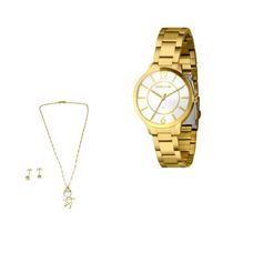 Kit Relógio Lince Feminino Dourado LRG4748L38 K02JS2KX