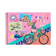 Caderno Cartografia Capa Dura Barbie 80 Folhas - Foroni