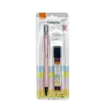Lapiseira 2.0mm Com 6 Grafites Rosa Pastel - BRW