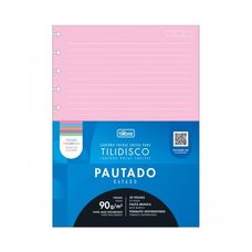Refil Para Tilidisco Universitário Folhas Coloridas Pauta Branca 50 Folhas - Tilibra