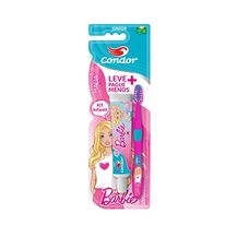 Kit Escova + Gel Dental Infantil com Flúor Tutti Frutti Barbie Condor Júnior 50g