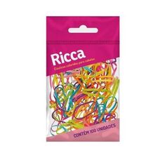 Elástico Para Cabelo Coloridos Com 100 Unidades - Ricca