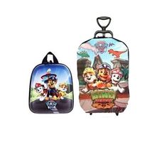 Kit Mochila Com Rodinhas Patrulha Canina Dino 3D+ Lancheira Patrulha Canina 3D - Maxtoy