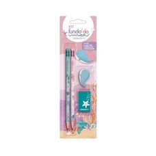 Kit Fundo do Mar Com 2 Lápis + Apontador + Borracha - Leo&Leo