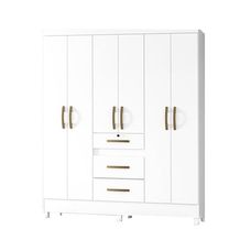 Guarda Roupa 6 Portas 3 Gavetas Itatiba Branco - Moval