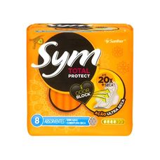 Absorvente Sym Total Protect Cobertura Seca Com Abas 8 Unidades