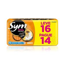 Absorvente Sym Total Protect Cobertura Seca Com Abas Leve 16 Pague 14 Unidades