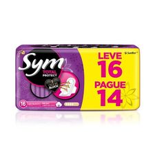 Absorvente Sym Total Protect Cobertura Suave Com Abas Leve 16 Pague 14 Unidades