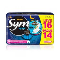 Absorvente Sym Noite & Dia Cobertura Suave Com Abas Leve 16 Pague 14 Unidades