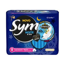 Absorvente Sym Noite & Dia Cobertura Suave Com Abas Com 8 Unidades