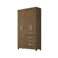 Guarda Roupa 4 Portas 4 Gavetas Sobral Castanho Wood - Moval
