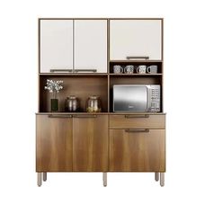 Kit Cozinha Siena Nogal/Off White - Sallêto Móveis