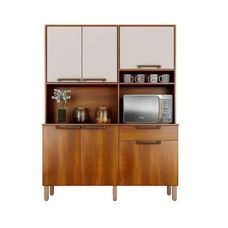 Kit Cozinha Siena Cinamomo/Off White - Sallêto Móveis