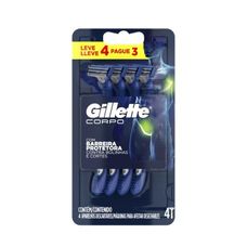Aparelho Gillette Corpo Descartável Leve 4 Pague 3 Unidades