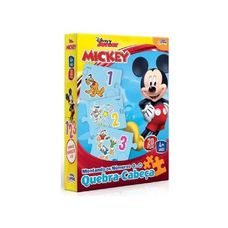 Quebra-Cabeça 20 Peças Montando Os Números 1 a 20 Mickey - Novo Papel