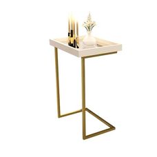 Mesa de Apoio JB 4774 Luxo Pérola Pé Dourado - JB Bechara