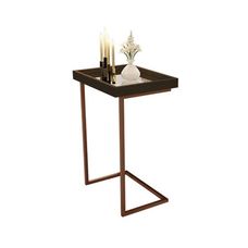 Mesa de Apoio JB 4774 Luxo Canela Pé Bronze - JB Bechara
