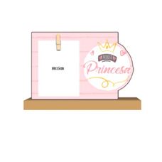 Porta Retrato Formas Com Prendedor Princesa em MDF 6mm 25x17cm PTRT026 - Multiarte