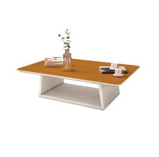 Mesa de Centro Holambra Off White/Cedro - EDN Móveis