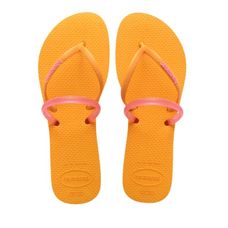 Chinelo Havaianas Flat Duo Lisa Laranja Citrus 35/36