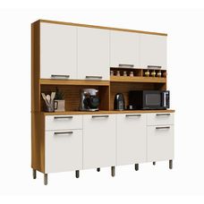 Cozinha Compacta Cabernet Prime 8 Portas 2 Gavetas Amêndoa/Off White - Rio Doce