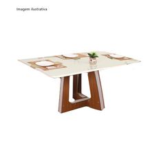 MESA RET VITORIA GRANDE - VIDRO OFF WHITE NATURALLE / OFF WHITE