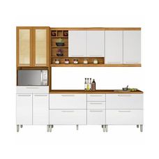 Cozinha Completa Nesher Burguesa Premium 5 Peças Freijó/Branco