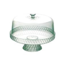 Boleira Com Pé e Tampa Glamour Verde 26cm - Plasútil