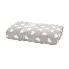 Toalha de Banho Prisma 70x140cm Love Cinza - Dohler