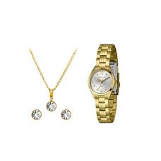 Kit Relógio Lince Feminino Dourado LRGH179L25 K01HS2KX