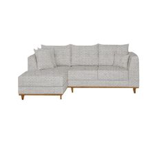 Sofá Com Chaise Versalhes Linen Marfim - Modelar Estofados