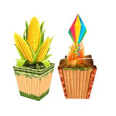Enfeite Junina Para Mesa Com 2 Unidades - Festa Maluca