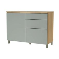 Balcão 1 Porta 3 Gavetas Marquesa 120cm Nature/Verde - Nesher