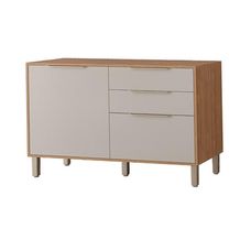 Balcão Divina 2 Portas 2 Gavetas 120cm Freijó/Off White - MGM Móveis