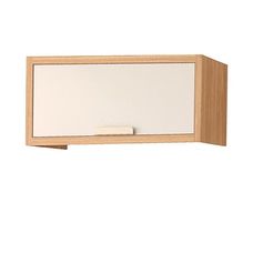 Armário Aéreo Eloise 80cm Geladeira 1 Porta Basculante Freijó/Off White - MGM Móveis