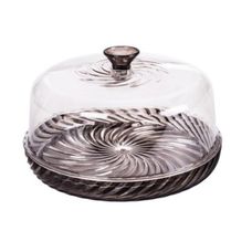 Queijeira de Plástico Com Tampa Cristal Twist Fumê - Plasútil