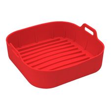 Forma Cesto de Silicone Para Air Fryer Quadrado Vermelho - Mimo Style