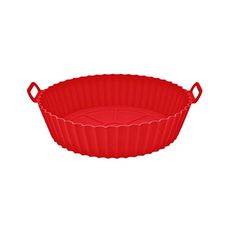 Forma Cesto de Silicone Para Air Fryer Redondo Vermelho - Mimo Style