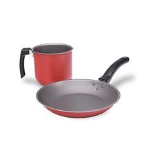 Jogo de Frigideira 22cm + Fervedor 12cm Ruby Vermelho - Brinox